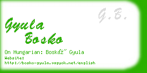 gyula bosko business card